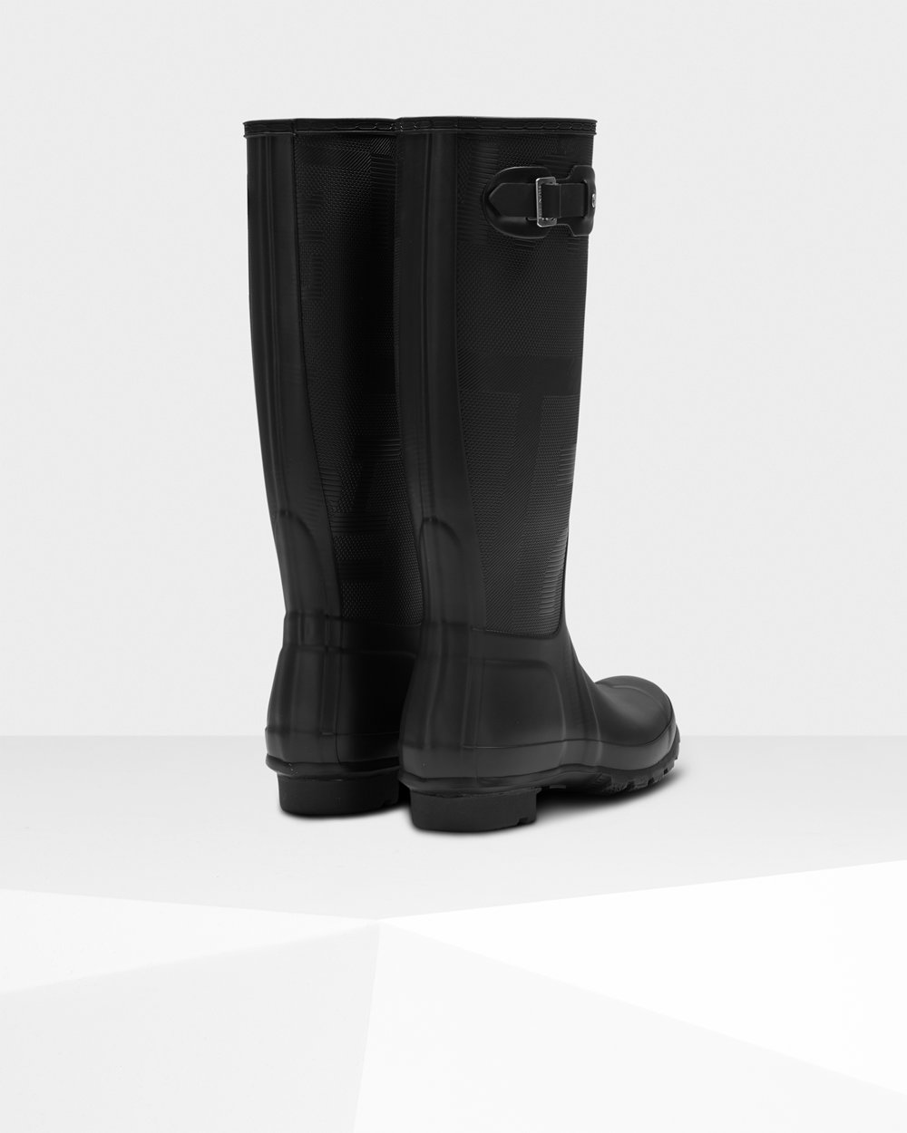 Galochas Altas Hunter Feminina Pretas - Original Exploded Logo Texture - 54ZHSYITR